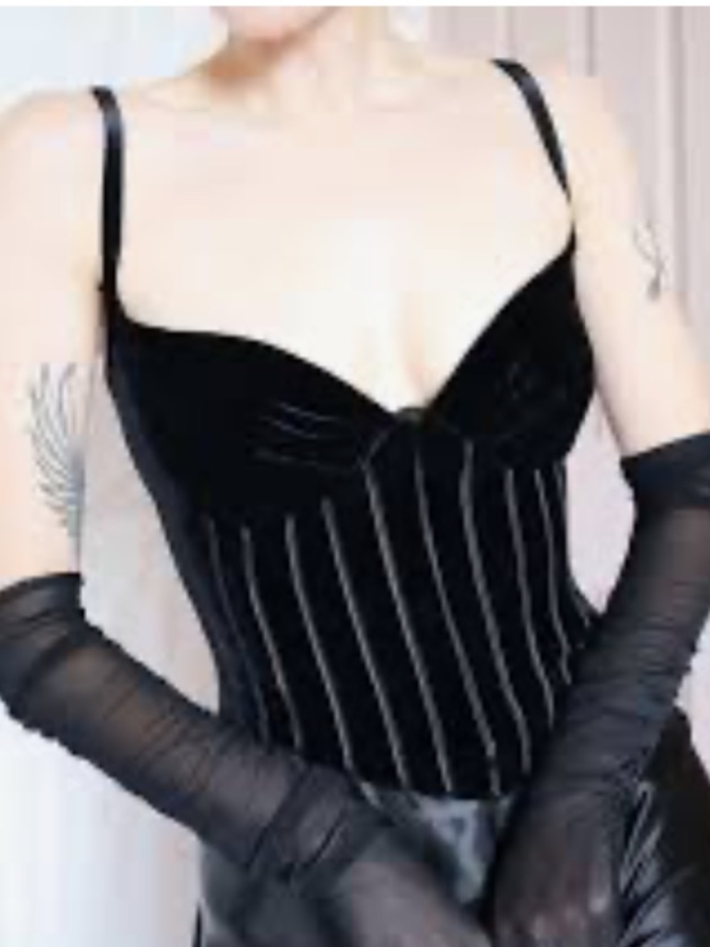 Vintage Cache Black Velvet Corset Gown Size 6 - Picture 2 of 9